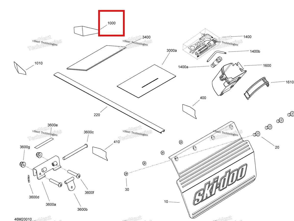 Деталь 520000718 (Деталь Rh Front Reflector) на схеме узла 2020 Ski-Doo EXPEDITION SPORT 550F Utilities