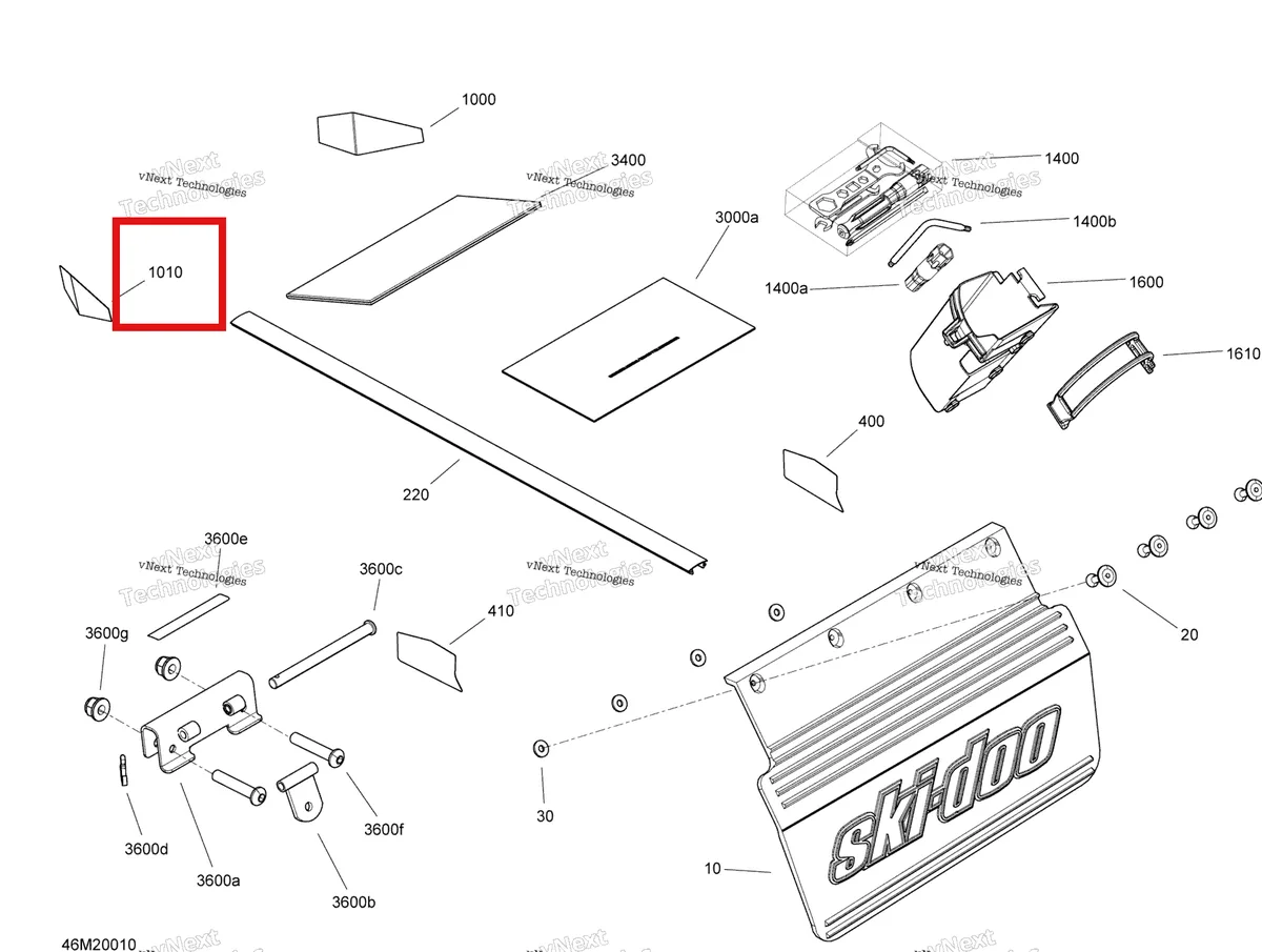 Деталь 520000719 (Деталь Reflector Lh) на схеме узла 2020 Ski-Doo EXPEDITION SPORT 550F Utilities