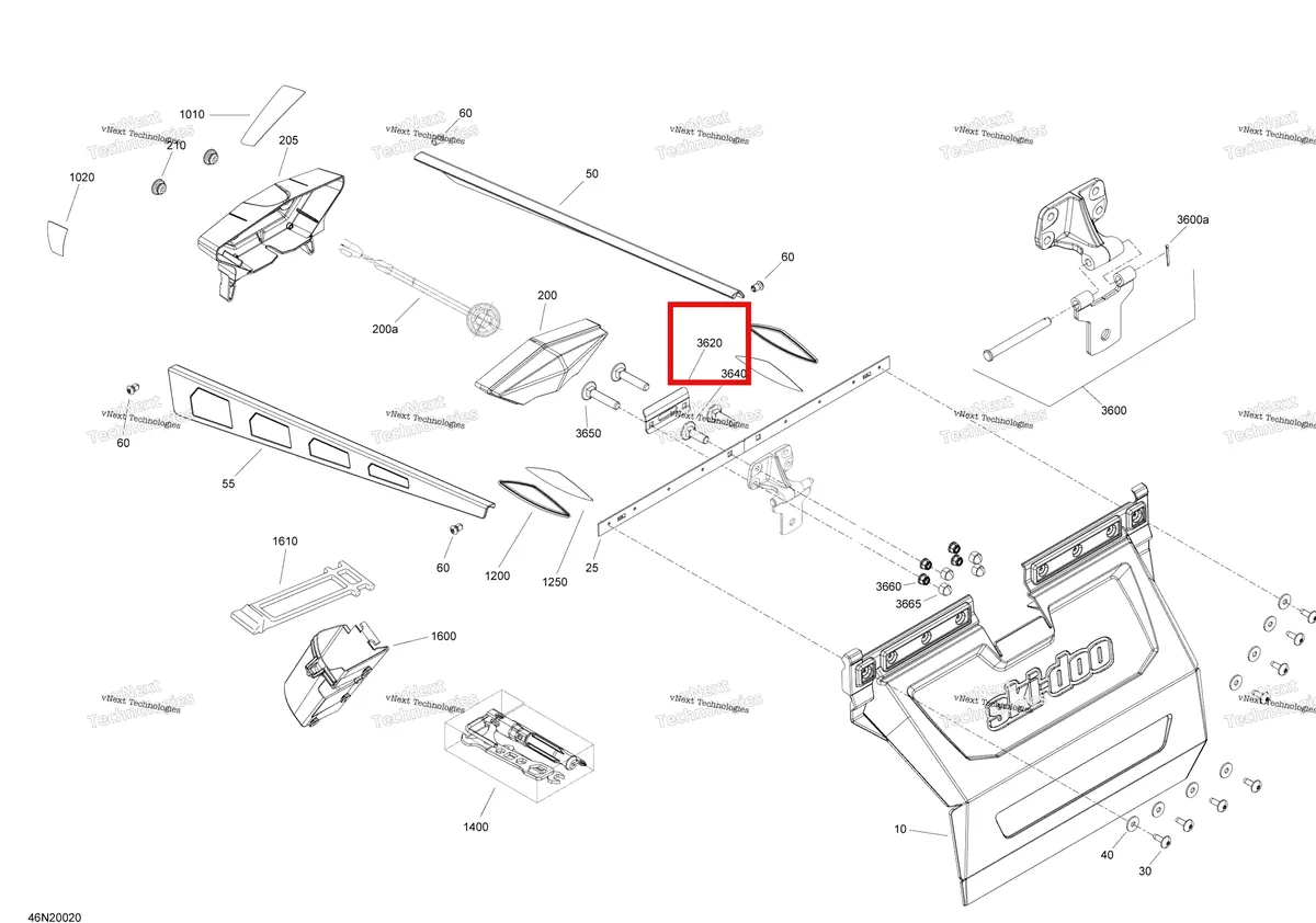 Деталь 520000727 (Пластина) на схеме узла 2020 Ski-Doo EXPEDITION SWT 900 ACE Utilities