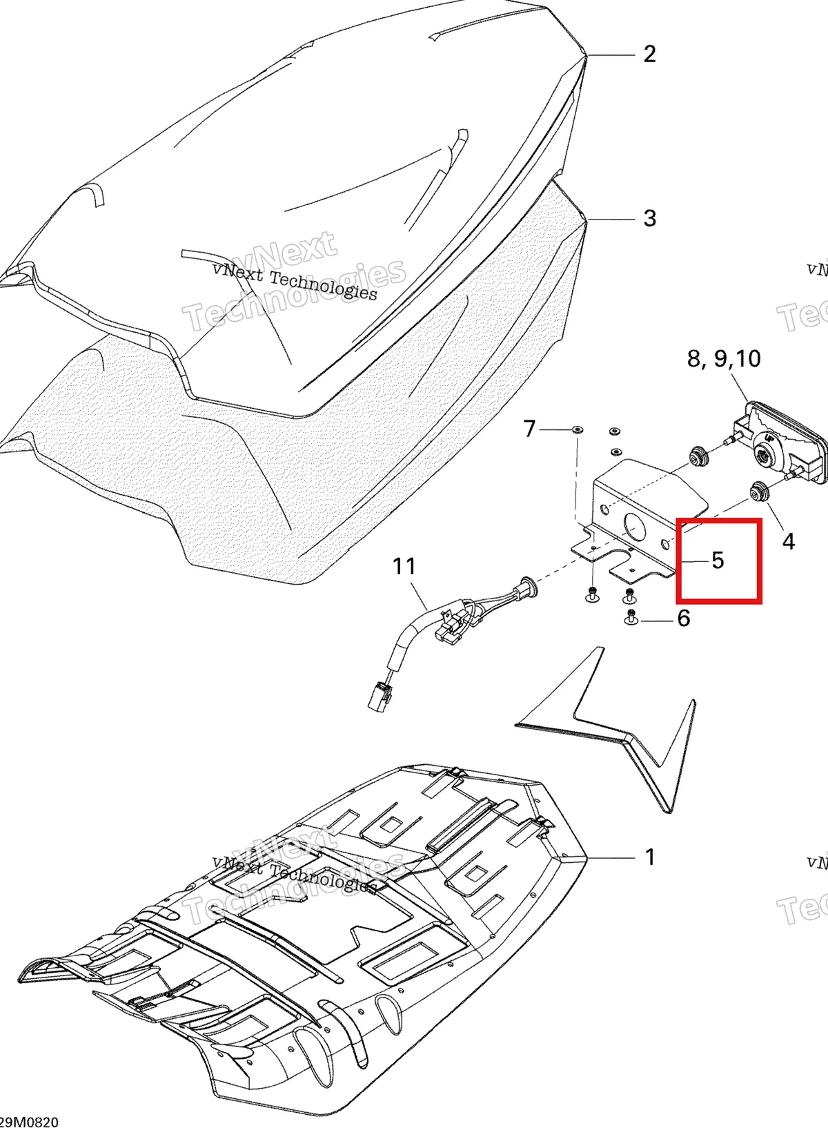 Деталь 520000749 на схеме узла 2008 Ski-Doo MX Z 600RS Seat