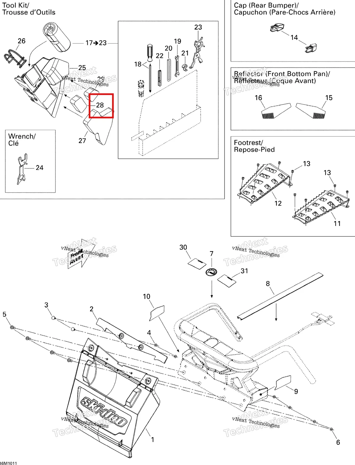 Деталь 520000753 (Пена) на схеме узла 2010 Ski-Doo Grand-Touring Sport 600 Utilities