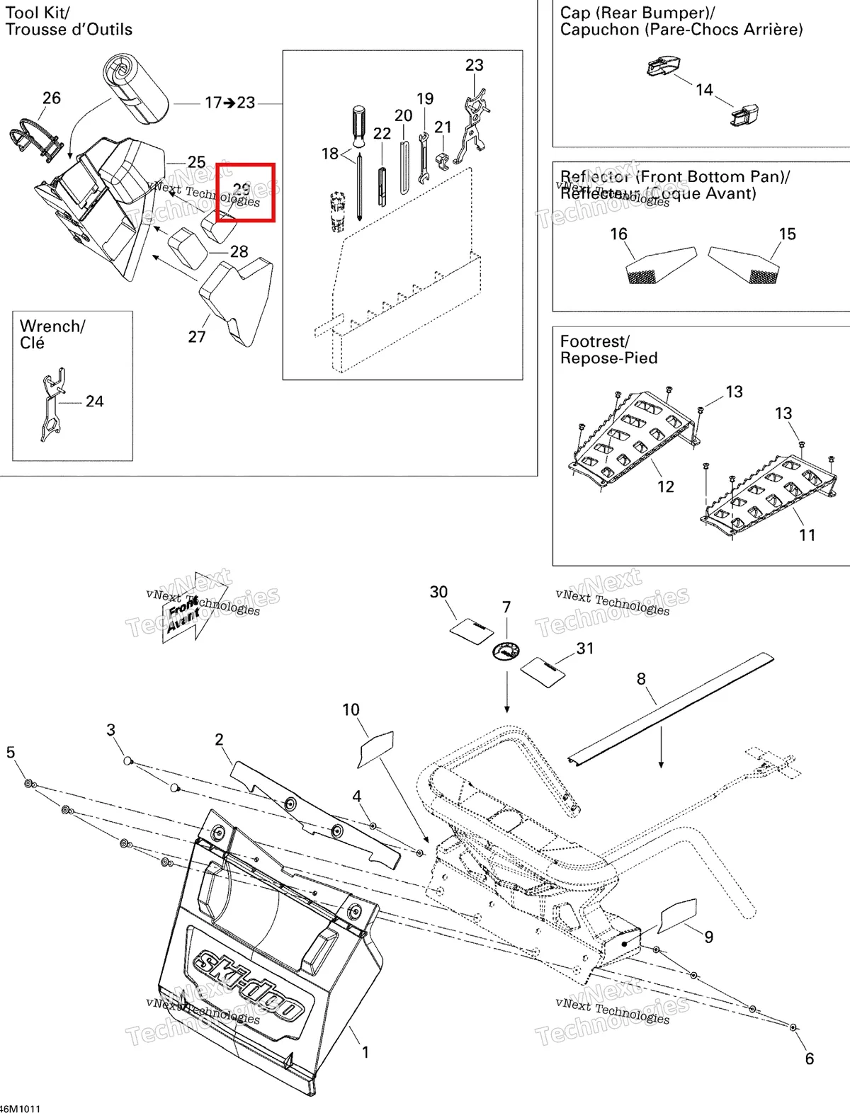 Деталь 520000754 (Пена) на схеме узла 2010 Ski-Doo Grand-Touring Sport 600 Utilities