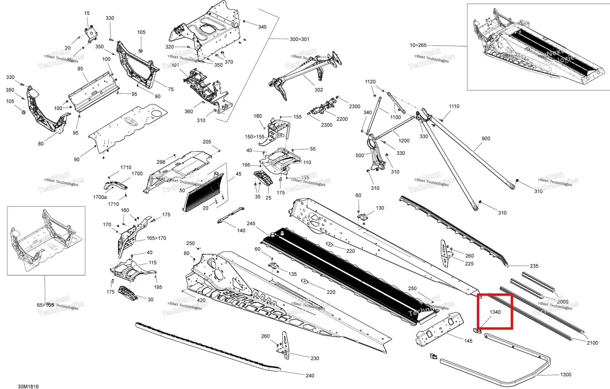 Деталь 520000840 (Крышка) на схеме узла 2018 Ski-Doo RENEGADE 800R E-TEC Frame Renegade - 800R E-Tec