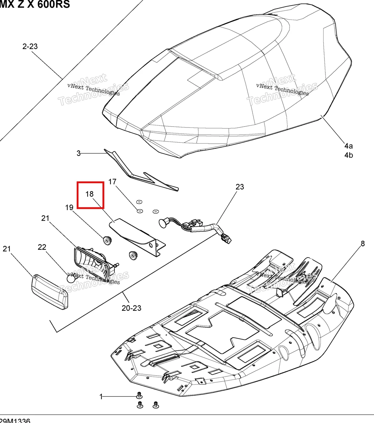 Деталь 520000890 на схеме узла 2013 Ski-Doo MXZ X 600RS XP Seat