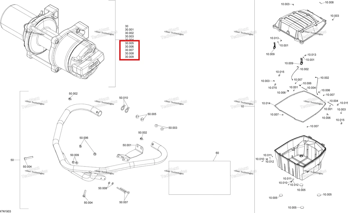 Деталь 520000947 на схеме узла 2019 Ski-Doo EXPEDITION LE-SE 600HO E-TEC Options - 600Ho E-Tec - Package Se