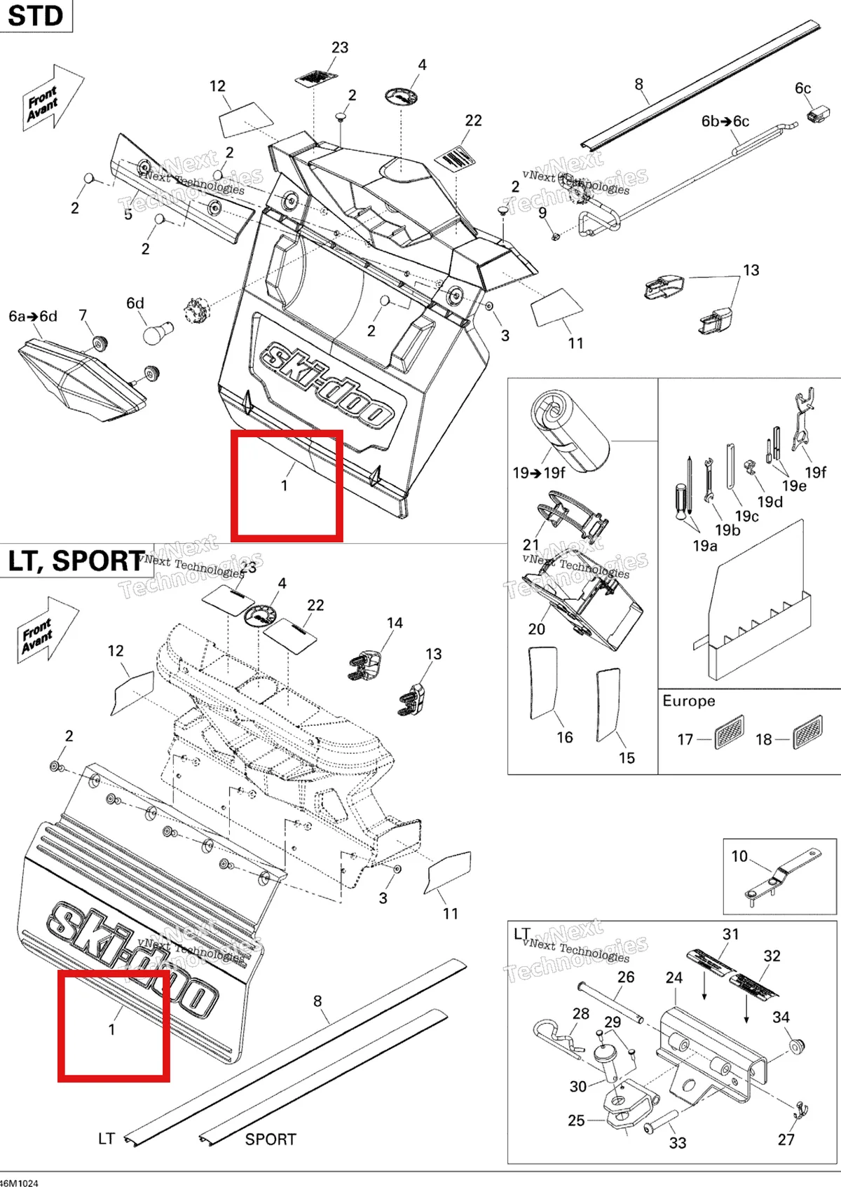 Деталь 520000959 на схеме узла 2010 Ski-Doo Skandic Tundra, STD, SPORT, LT Utilities