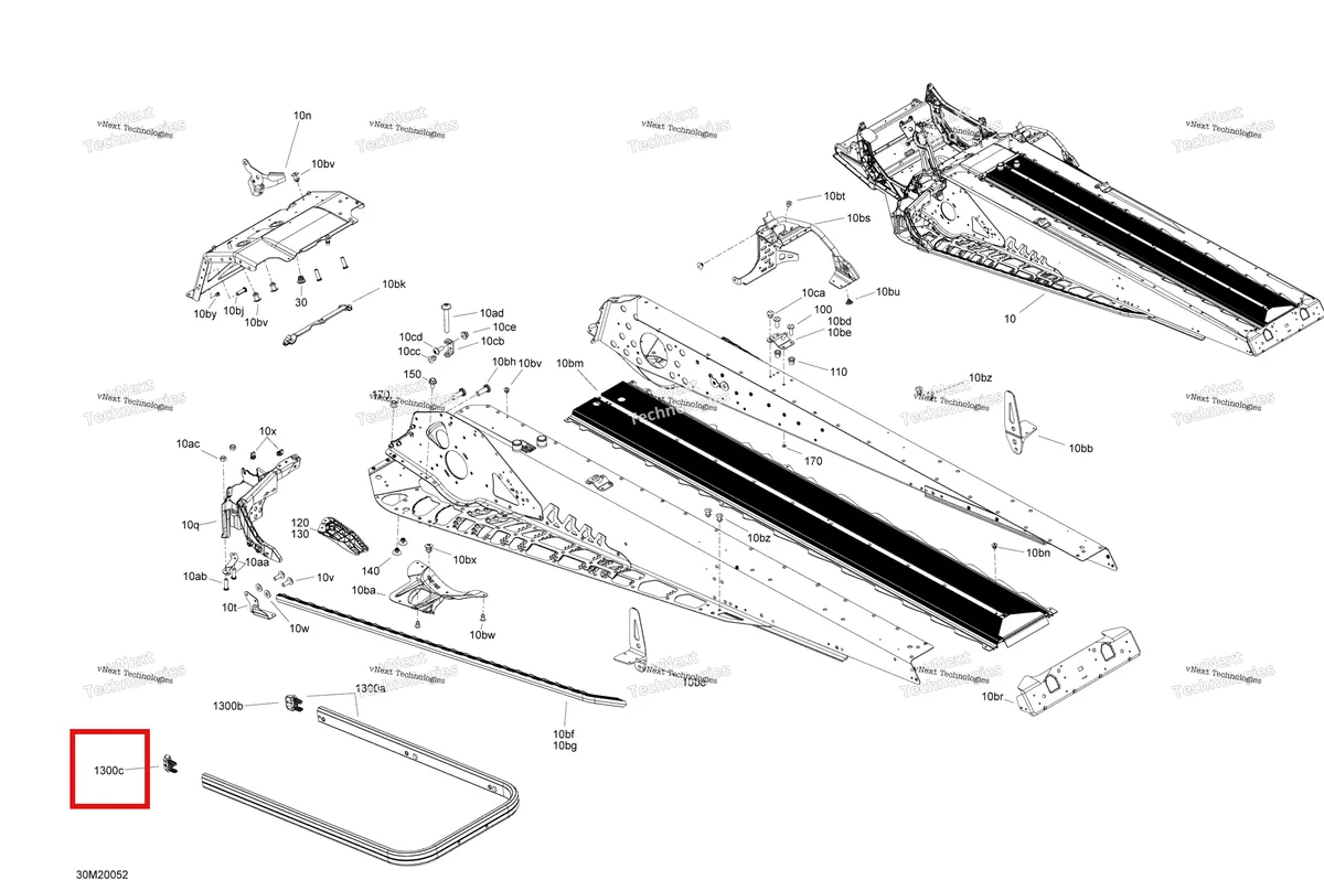 Деталь 520000964 (Крышка) на схеме узла 2020 Ski-Doo TUNDRA 600HO E-TEC Frame - Rear Section