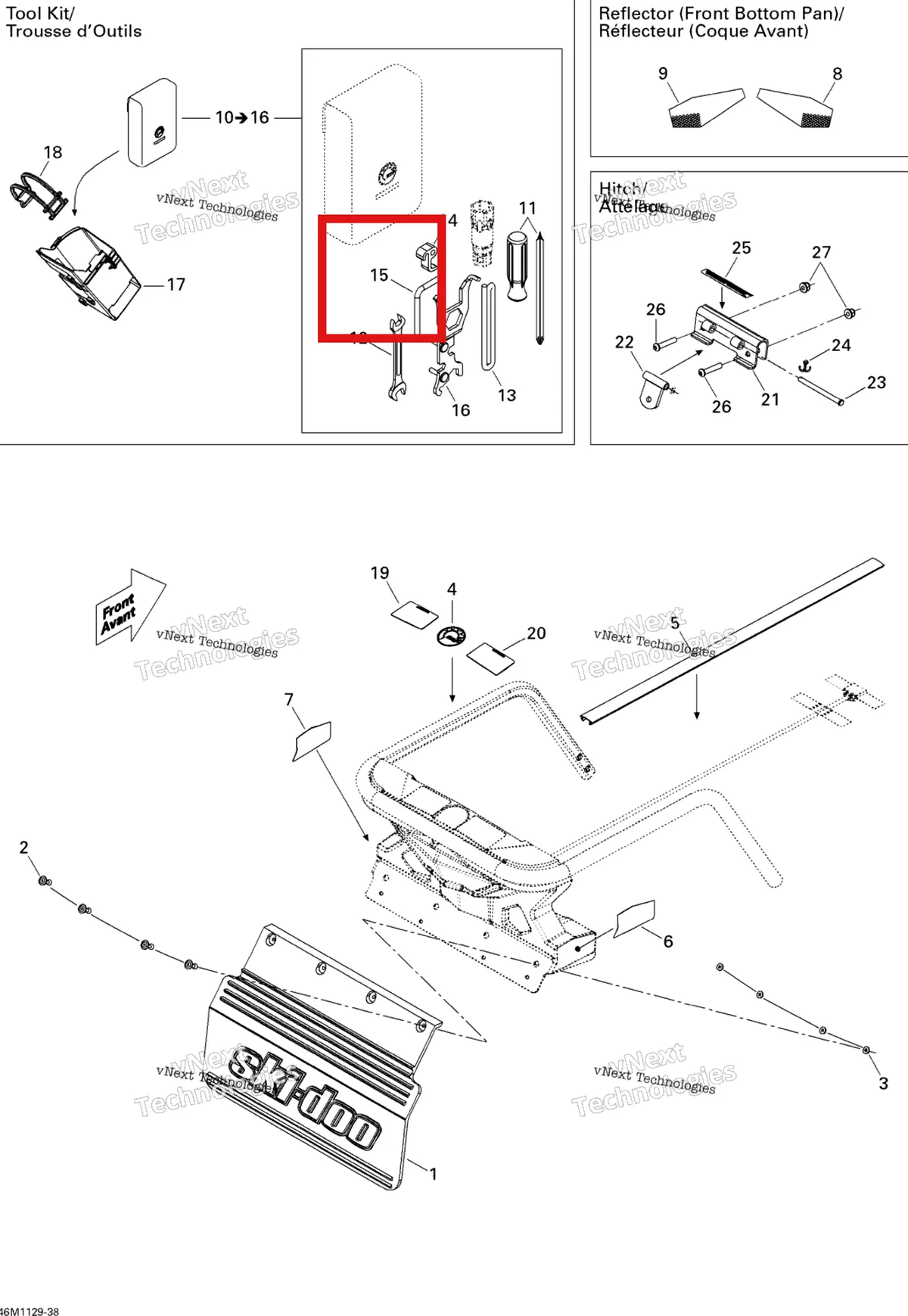 Деталь 520001028 (Деталь Spacing Tool) на схеме узла 2011 Ski-Doo Expedition Sport 600ACE Utilities