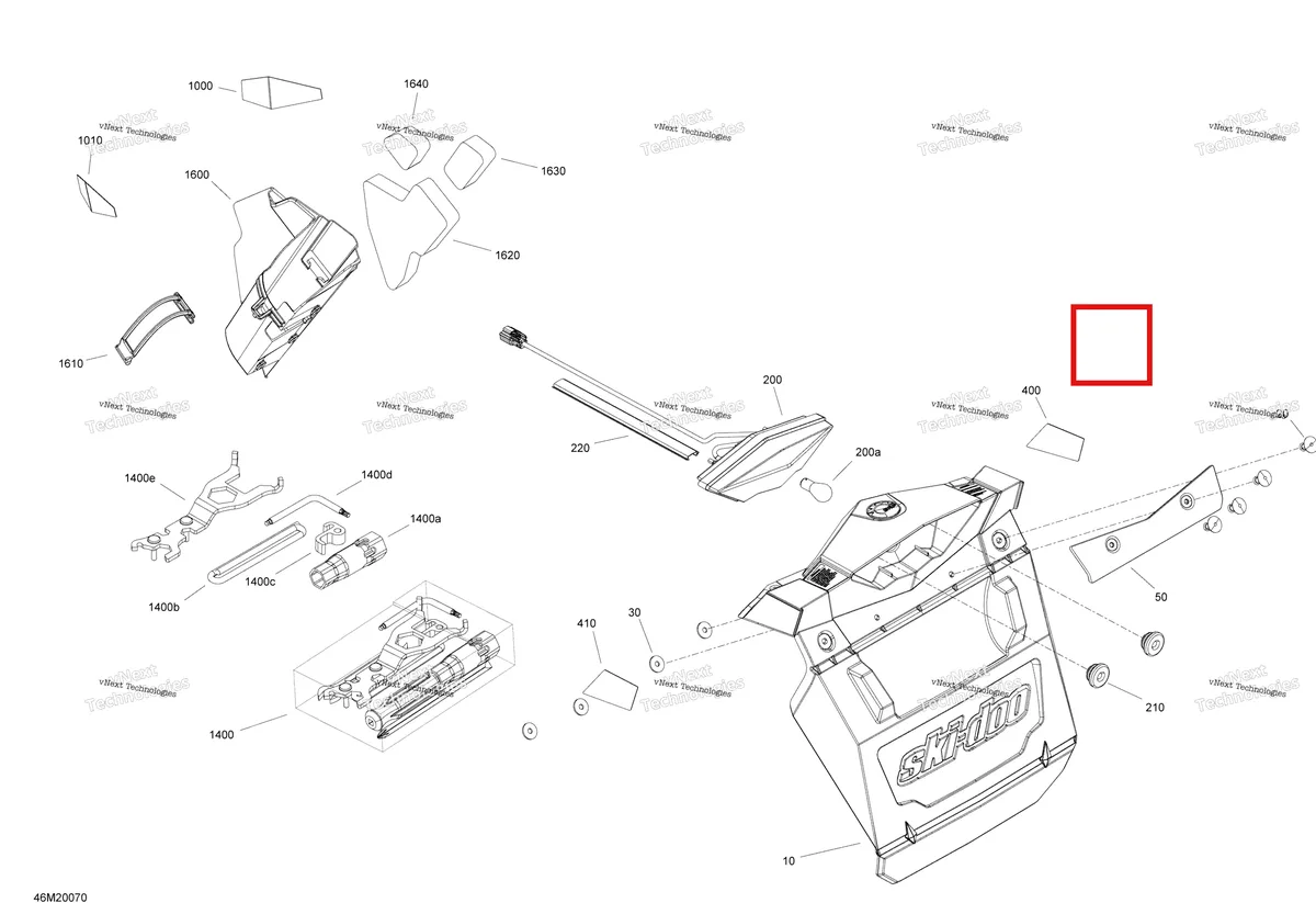 Деталь 520001061 (Пена) на схеме узла 2020 Ski-Doo MXZ 600 CARB Utilities