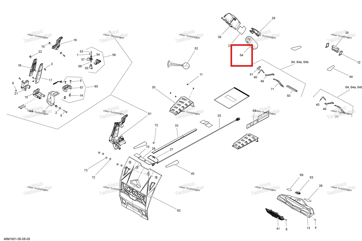 Деталь 520001158 (Деталь Tool Kit. Includes 20 To 26) на схеме узла 2016 Ski-Doo GRAND TOURING - 2-STROKE Utilities