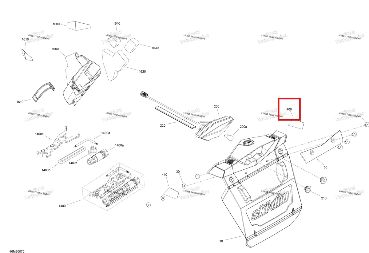 Деталь 520001162 на схеме узла 2020 Ski-Doo SUMMIT 600 CARB Utilities
