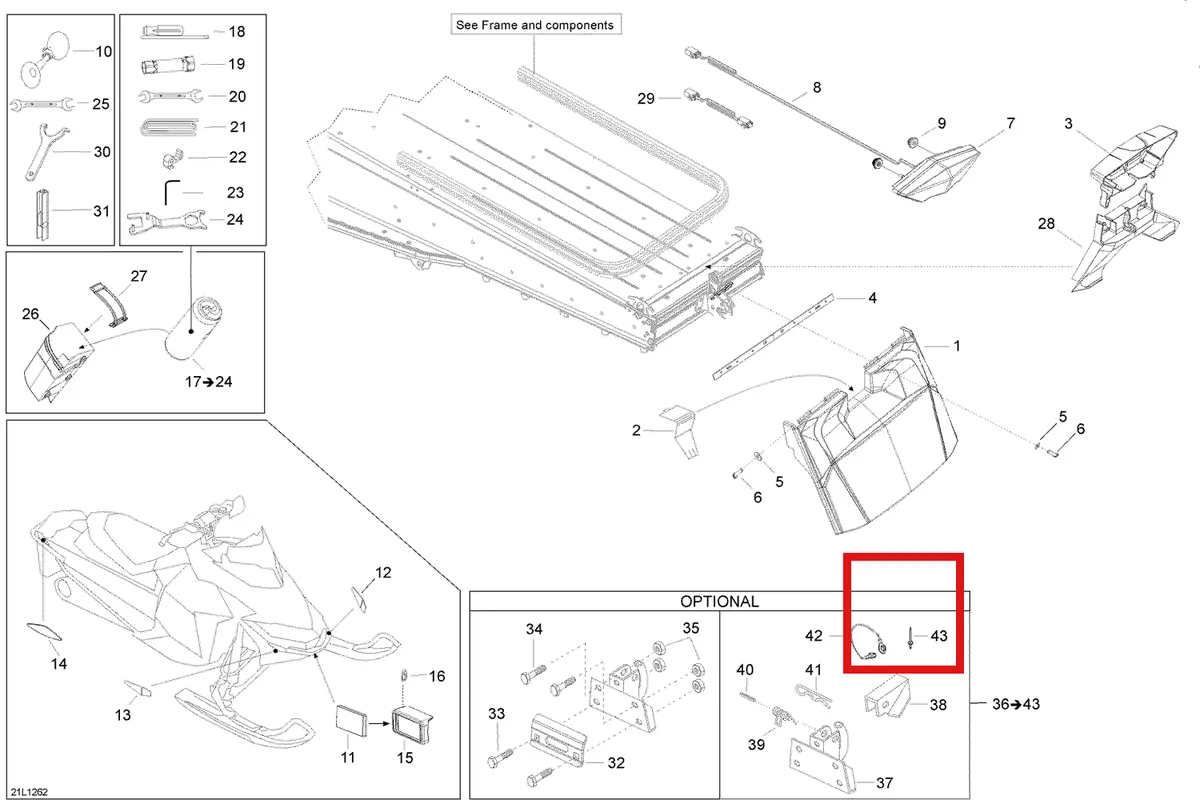 Деталь 520001182 (Деталь Snow Flap Cover) на схеме узла 09- Utilities
