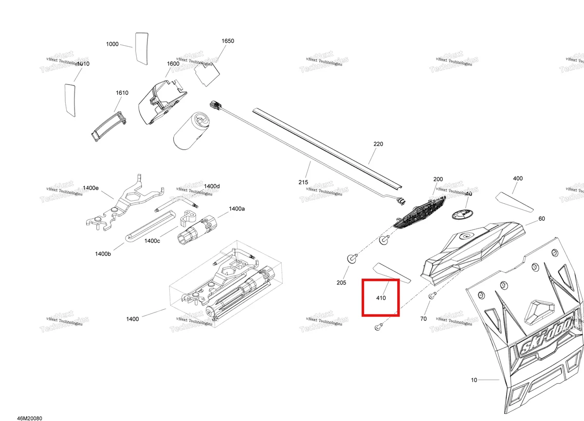 Деталь 520001238 на схеме узла 2020 Ski-Doo TUNDRA 600HO E-TEC Utilities