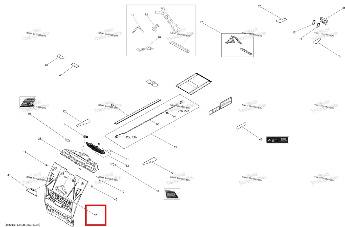 Деталь 520001299 на схеме узла 2013 Ski-Doo SUMMIT X 800RE XM Utilities