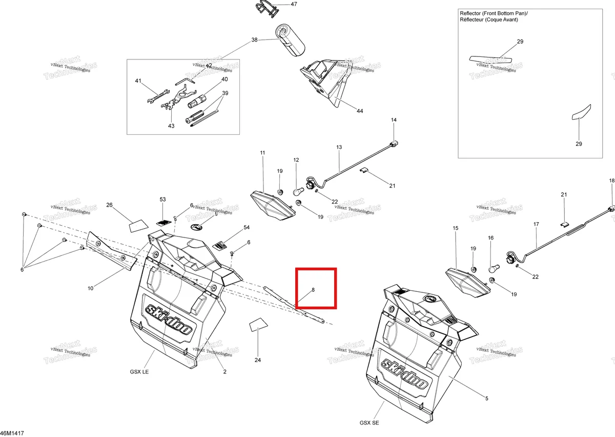 Деталь 520001317 на схеме узла 2014 Ski-Doo GSX SE 12004TEC XR Utilities Se