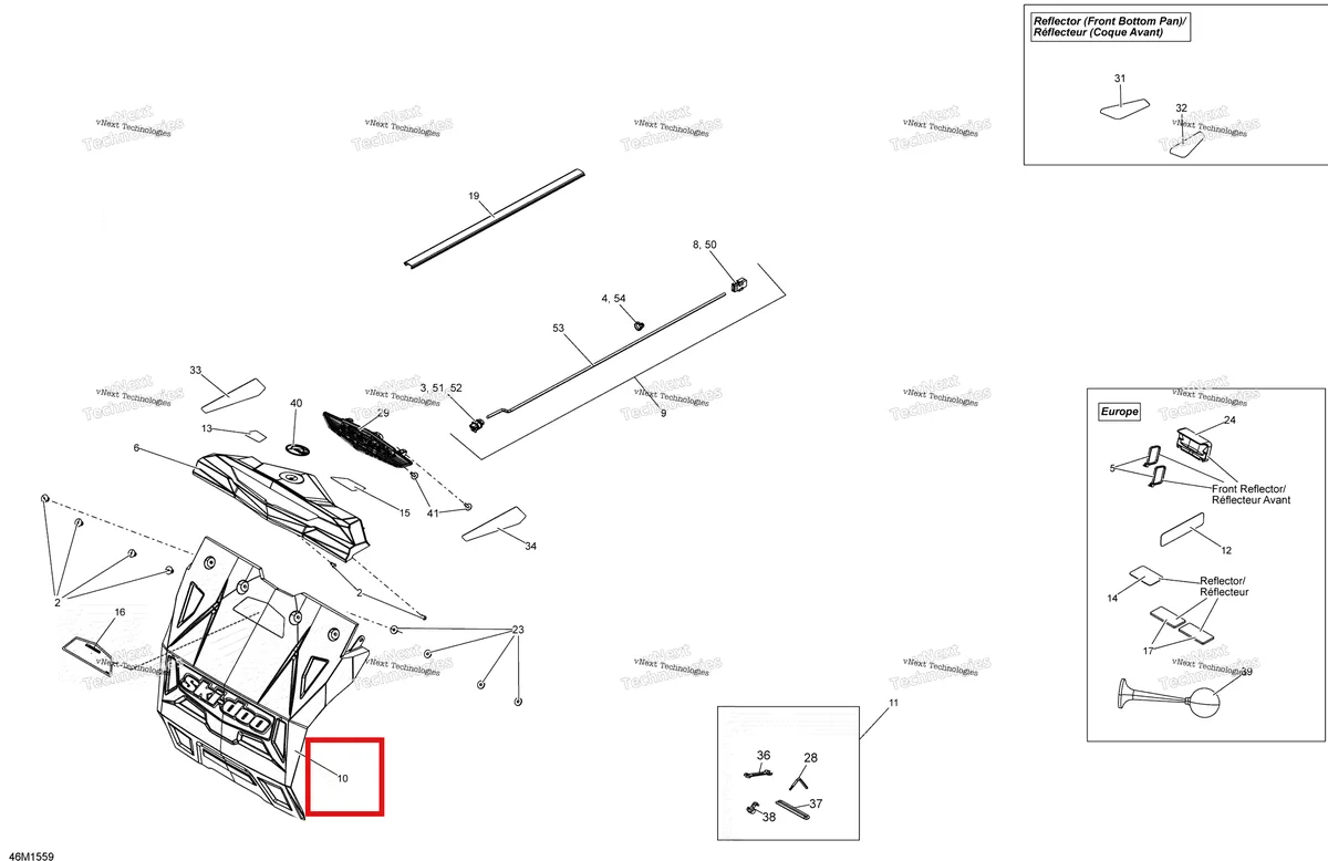 Деталь 520001318 на схеме узла 2015 Ski-Doo MXZ IRON DOG 600HO E-TEC Utilities