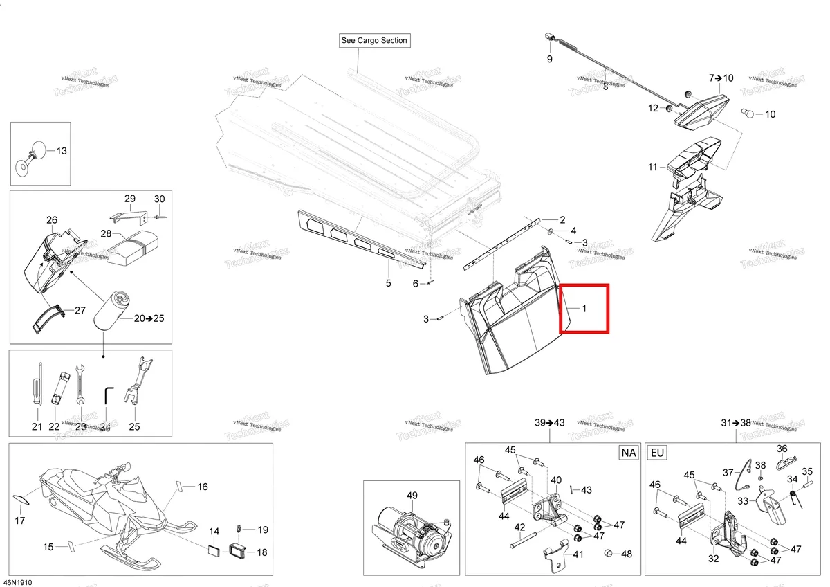 Деталь 520001410 на схеме узла 2019 Ski-Doo EXPEDITION LE-SE-SWT 900 ACE Utilities - 900 Ace - Europe