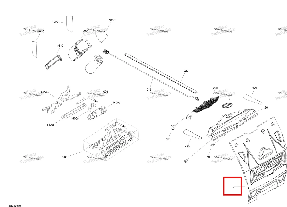 Деталь 520001510 на схеме узла 2020 Ski-Doo TUNDRA 600HO E-TEC Utilities