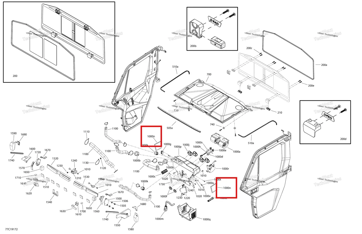 Деталь 520001537 на схеме узла 2019 Can-Am Defender HD8 Enclosure Cab - Xt Cab - North America - Dash & Roof Section