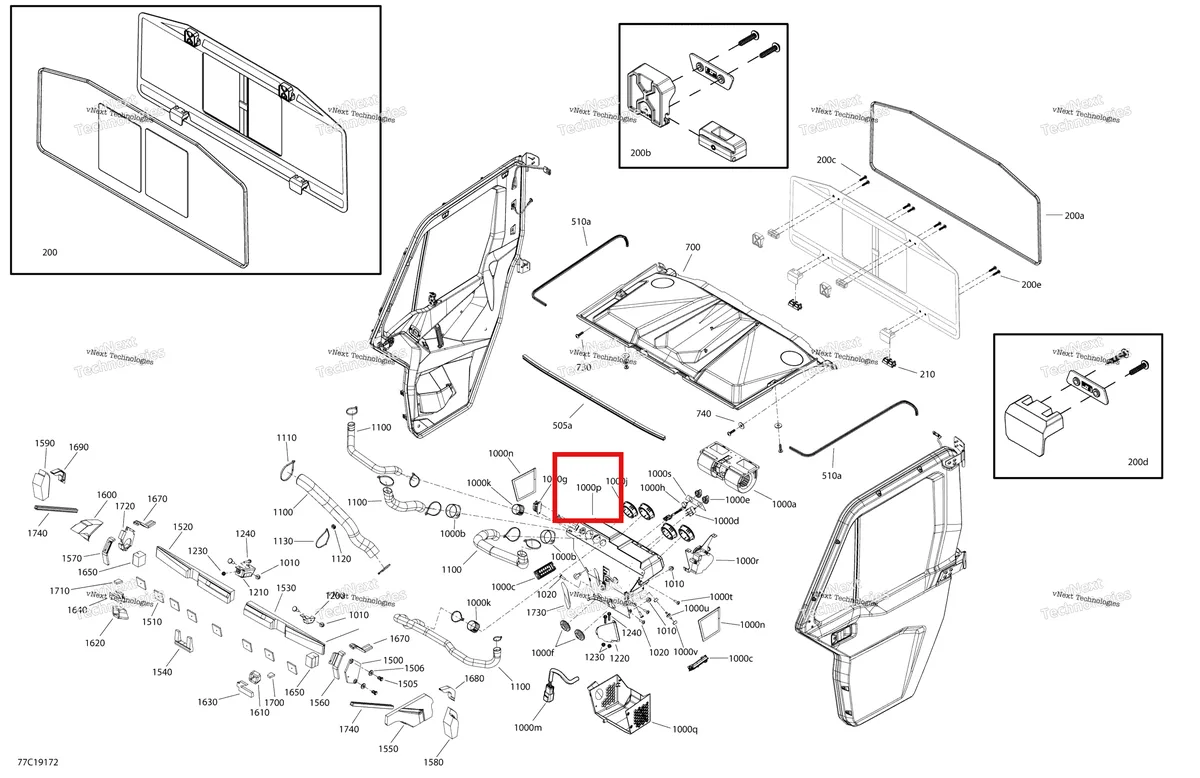 Деталь 520001546 на схеме узла 2019 Can-Am Defender HD8 Enclosure Cab - Xt Cab - North America - Dash & Roof Section