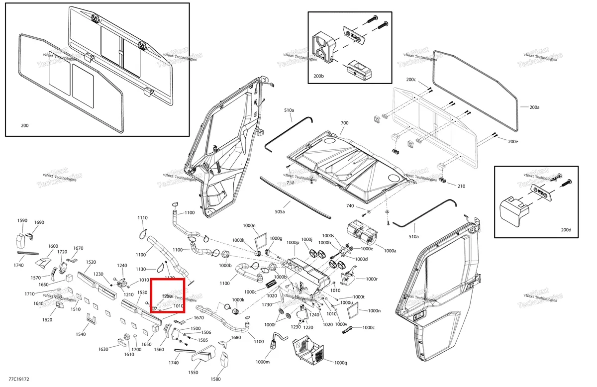 Деталь 520001619 на схеме узла 2019 Can-Am Defender HD8 Enclosure Cab - Xt Cab - North America - Dash & Roof Section