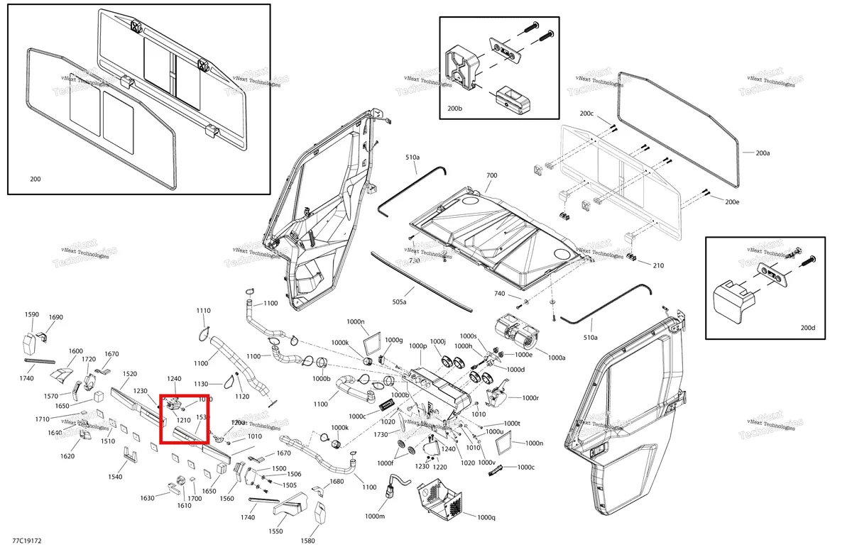 Деталь 520001621 на схеме узла 2019 Can-Am Defender HD8 Enclosure Cab - Xt Cab - North America - Dash & Roof Section