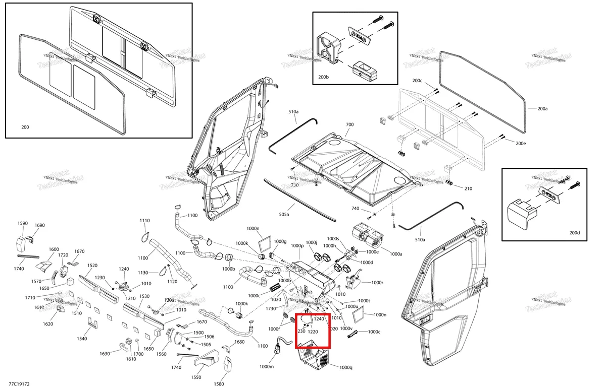Деталь 520001623 на схеме узла 2019 Can-Am Defender HD8 Enclosure Cab - Xt Cab - North America - Dash & Roof Section