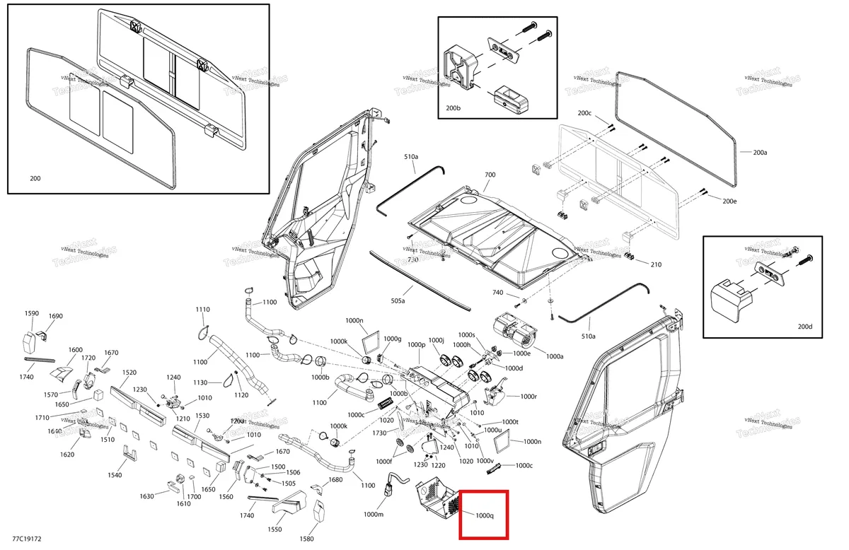 Деталь 520001626 на схеме узла 2019 Can-Am Defender HD8 Enclosure Cab - Xt Cab - North America - Dash & Roof Section