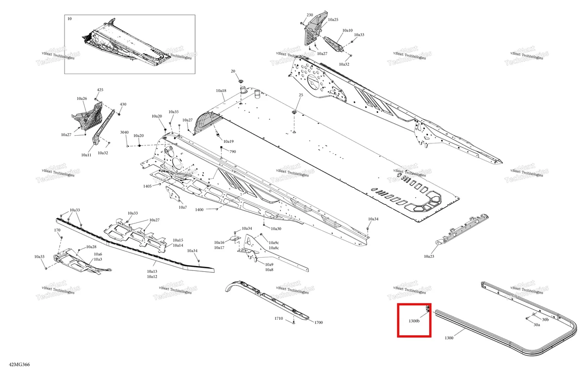 Деталь 520001629 на схеме узла 2027 Ski-Doo EXPEDITION - SPORT - 600 ACE - KCVA - Neo Yellow - 16X154X1.5CH Track Frame - System - Rear Section