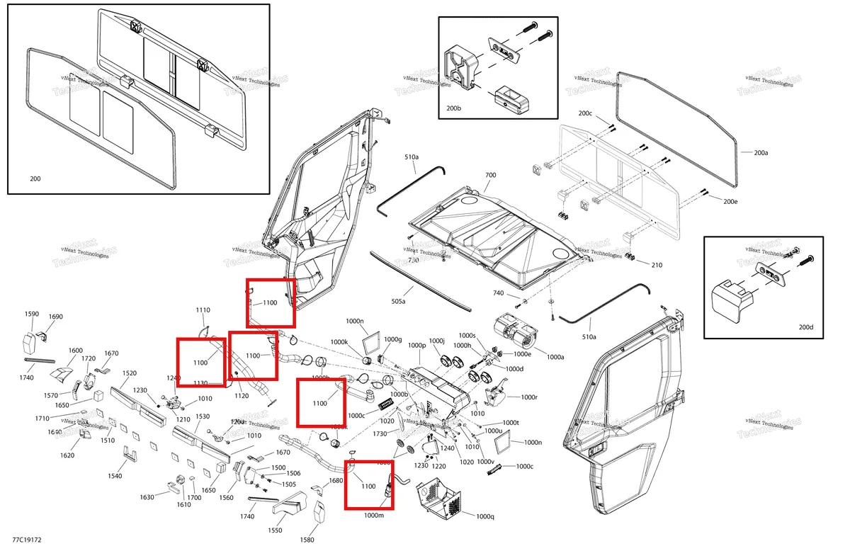 Деталь 520001643 на схеме узла 2019 Can-Am Defender HD8 Enclosure Cab - Xt Cab - North America - Dash & Roof Section