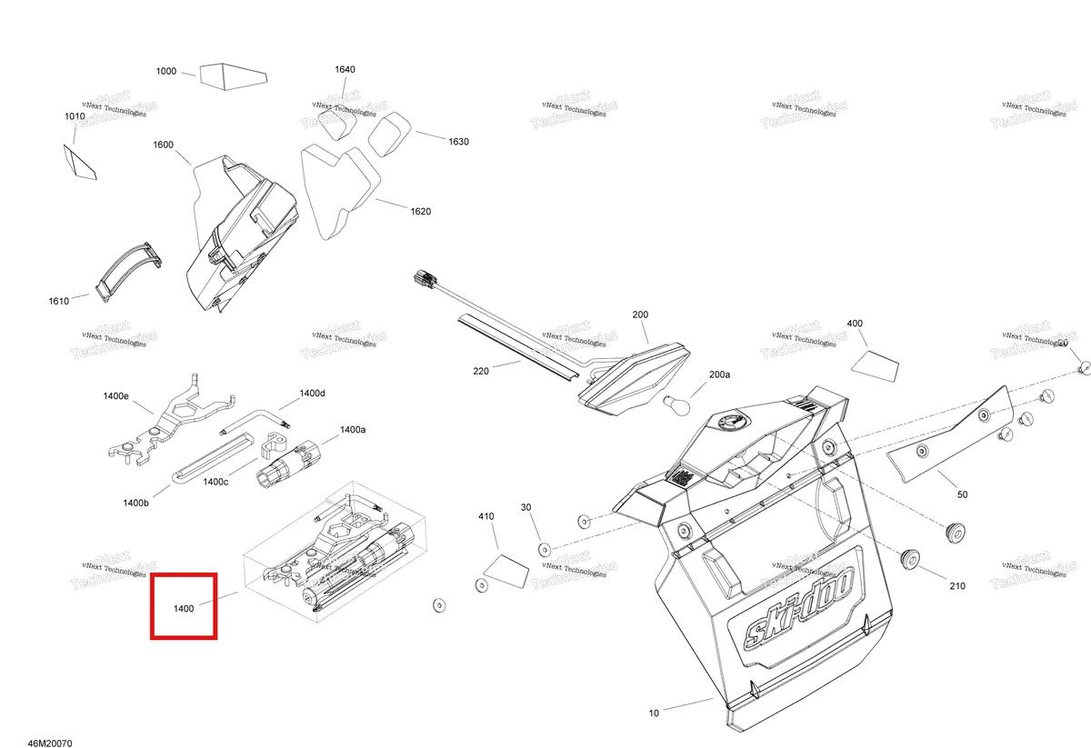 Деталь 520001670 на схеме узла 2020 Ski-Doo SUMMIT 600 CARB Utilities