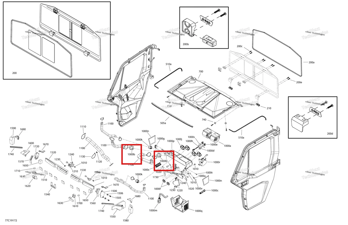 Деталь 520001672 на схеме узла 2019 Can-Am Defender HD8 Enclosure Cab - Xt Cab - North America - Dash & Roof Section