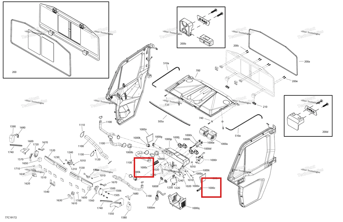 Деталь 520001673 на схеме узла 2019 Can-Am Defender HD8 Enclosure Cab - Xt Cab - North America - Dash & Roof Section