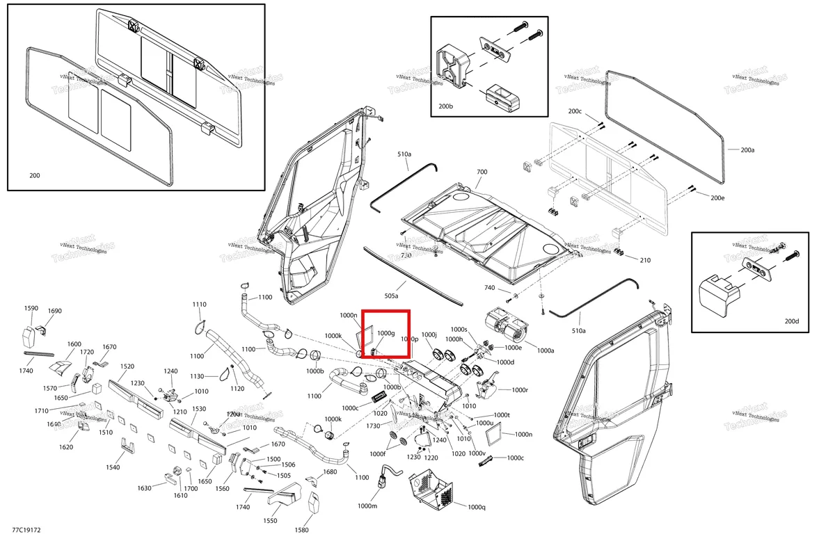Деталь 520001679 на схеме узла 2019 Can-Am Defender HD8 Enclosure Cab - Xt Cab - North America - Dash & Roof Section