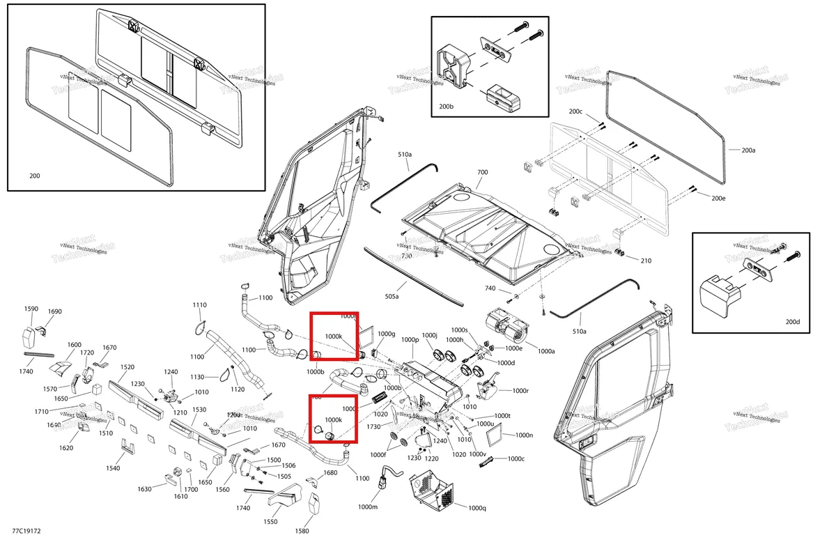 Деталь 520001682 на схеме узла 2019 Can-Am Defender HD8 Enclosure Cab - Xt Cab - North America - Dash & Roof Section