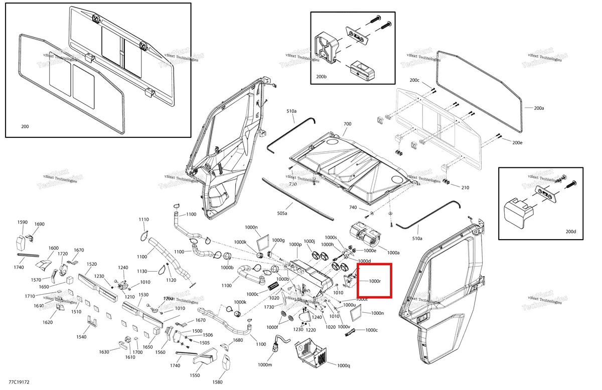 Деталь 520001685 на схеме узла 2019 Can-Am Defender HD8 Enclosure Cab - Xt Cab - North America - Dash & Roof Section