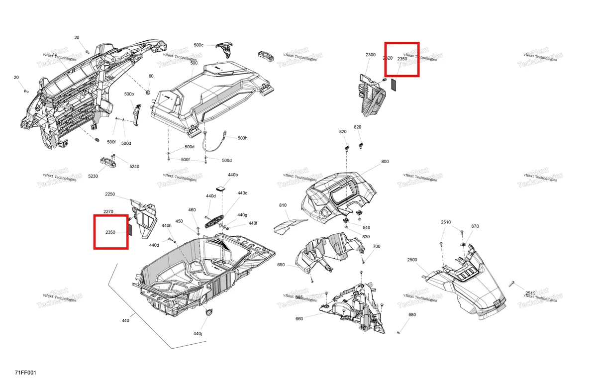 Деталь 520002680 (Amber катафот Can-Am Maverick Turbo RR XRC (2022) (520002680)) на схеме узла 2026 Can-Am OUTLANDER - 4X4 - STD - 700 - 1CTC - Legion Red Body - Front Section