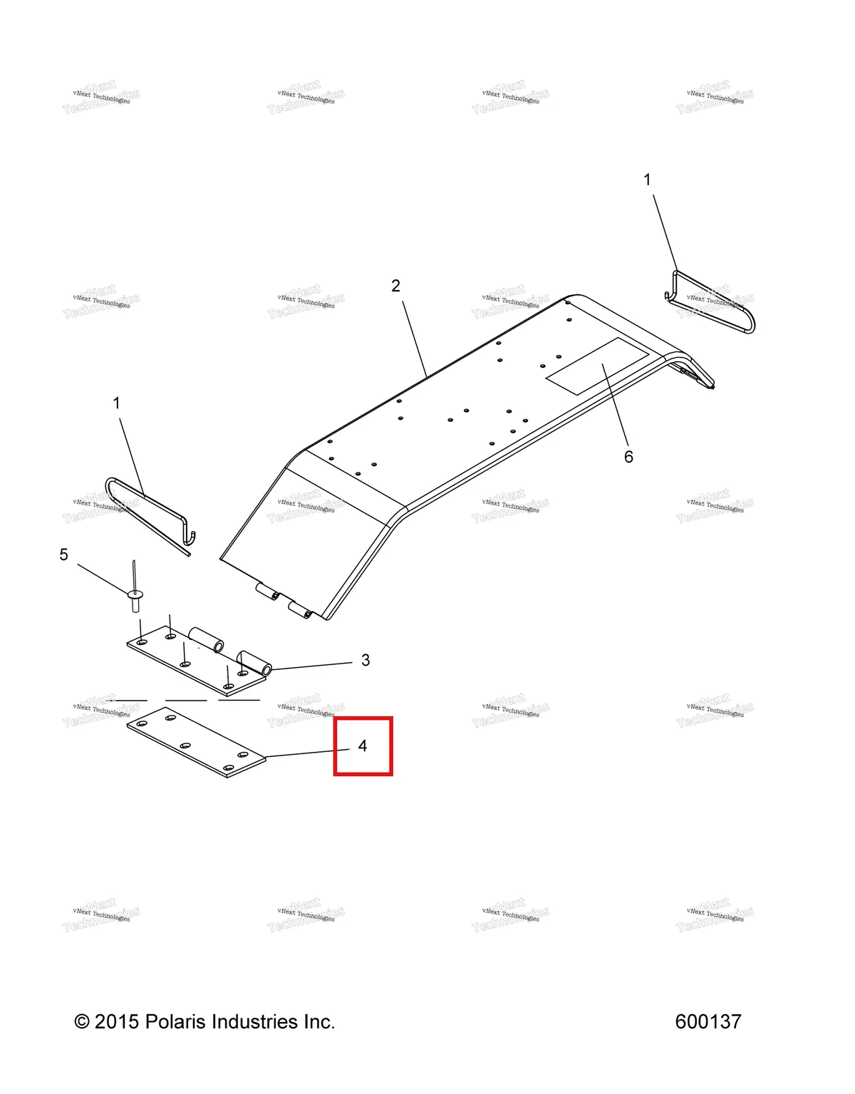 Деталь 5211722 (Пластина BACKER Polaris Widetrak LX (2006) (5211722)) на схеме узла Chassis, Clutch Guard