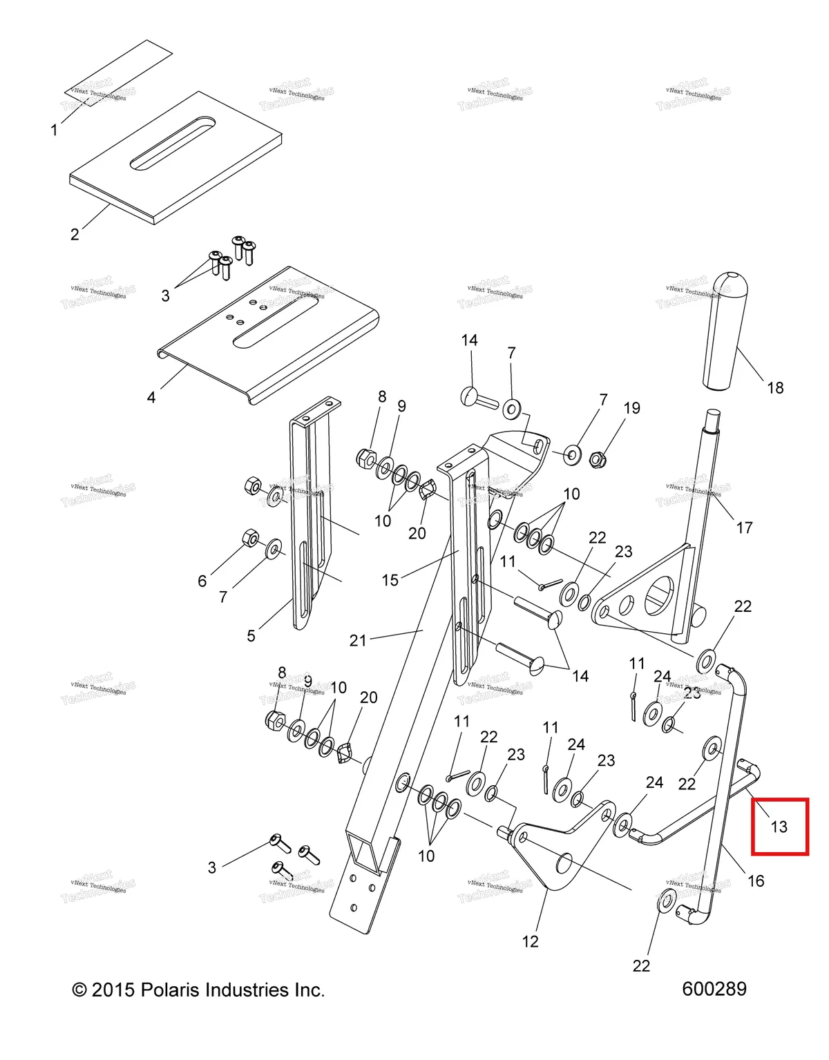 Деталь 5224770 (Тяга тяга нижний Polaris Widetrak LX (2006) (5224770)) на схеме узла Drive Train, Shift Linkage