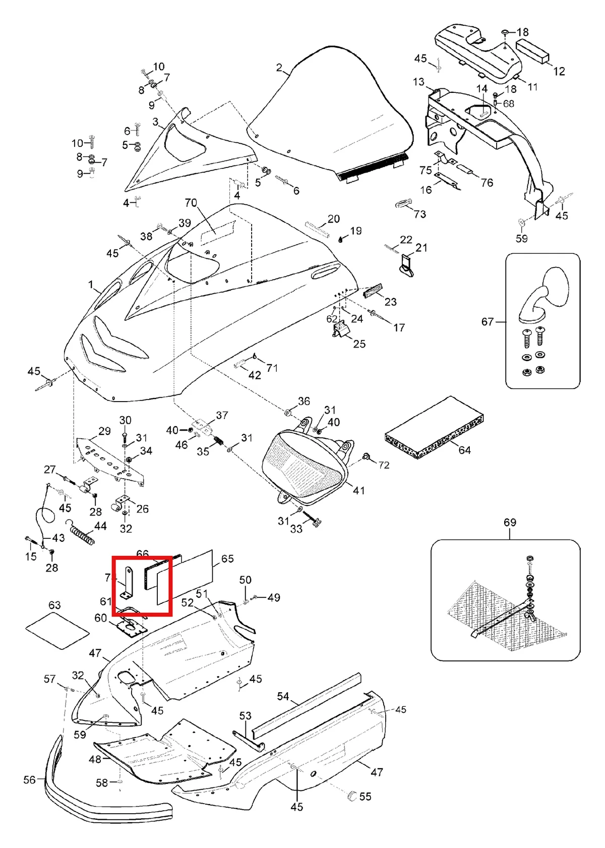 Деталь 5241372 (Деталь Retainer Of Hinge) на схеме узла 09- Hood