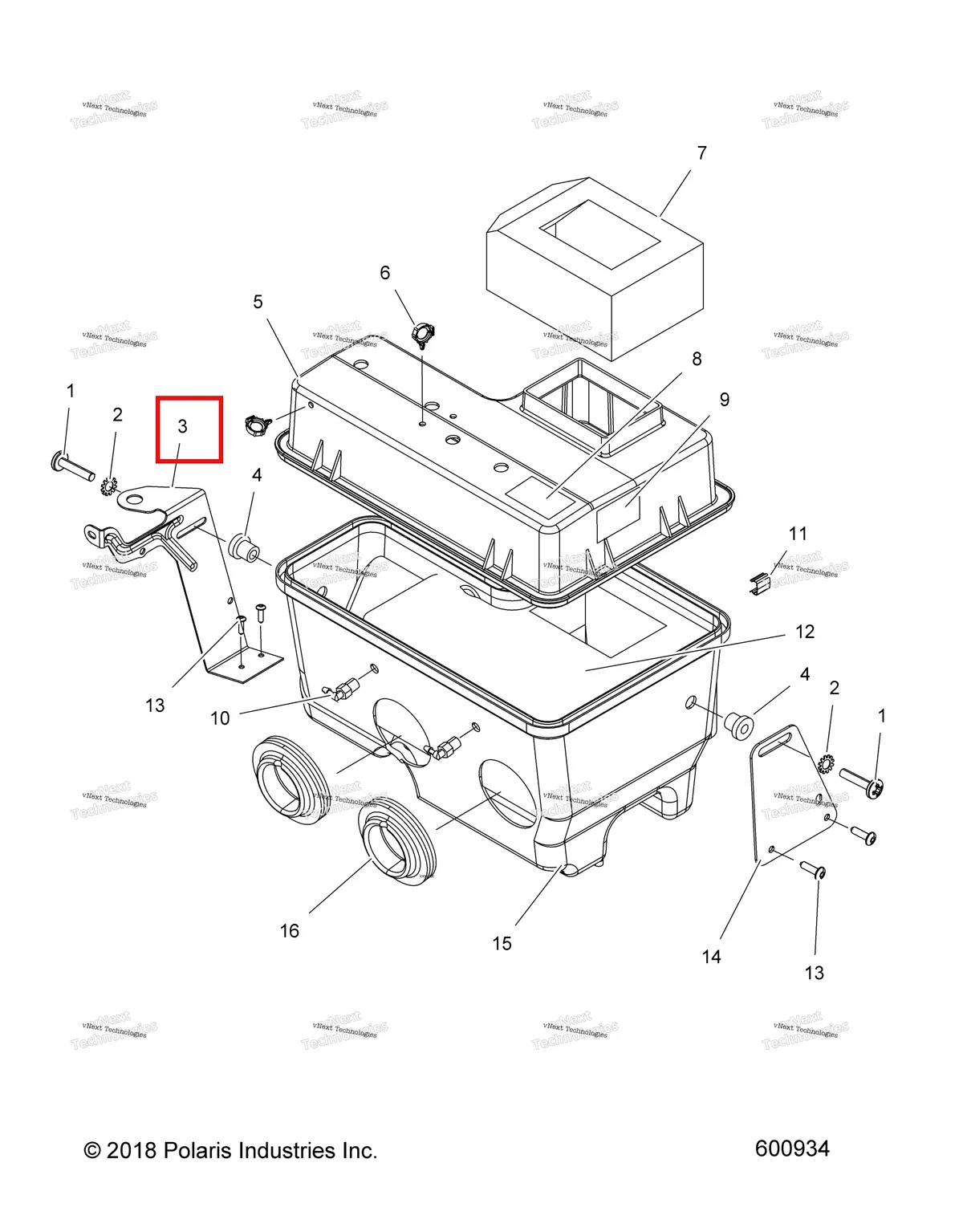 Деталь 5241792-067 (Кронштейн SIL / REM горловина Polaris Widetrak LX (2006) (5241792-067)) на схеме узла Engine, Air Intake System