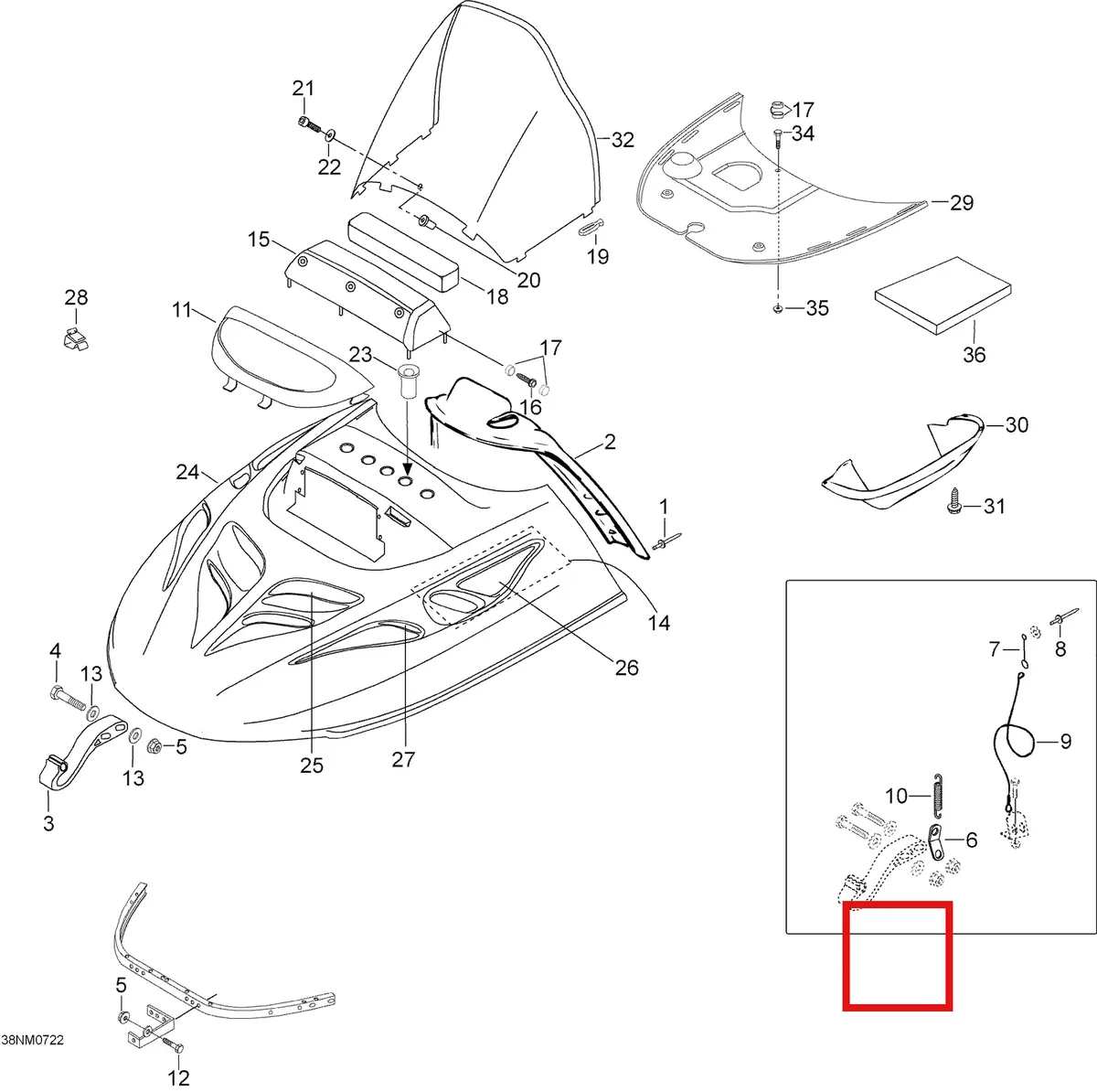 Деталь 5242670 (Деталь Upper Side Grill L.h.) на схеме узла 09- Hood