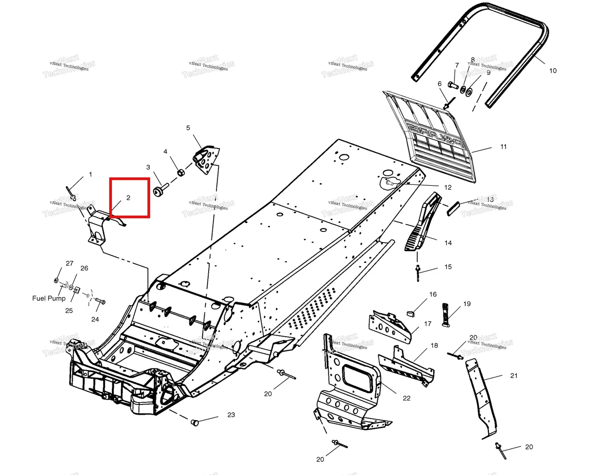 Деталь 5243061 (Деталь Support Weld.) на схеме узла Chassis
