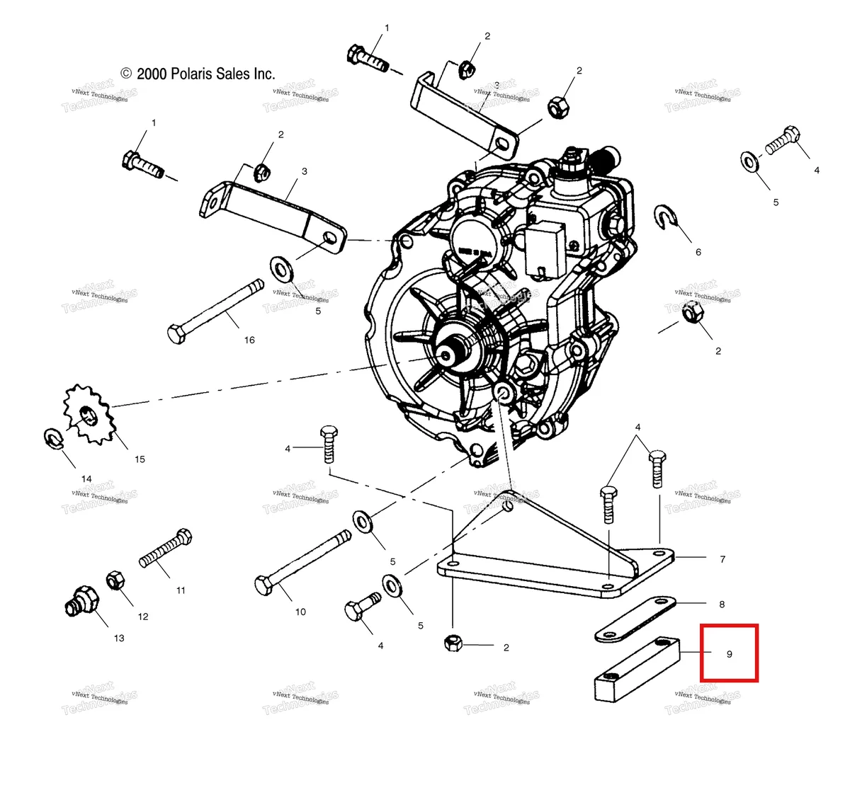 Деталь 5243306 (Деталь Decal For Frame R.h.) на схеме узла Gearcase Mounting