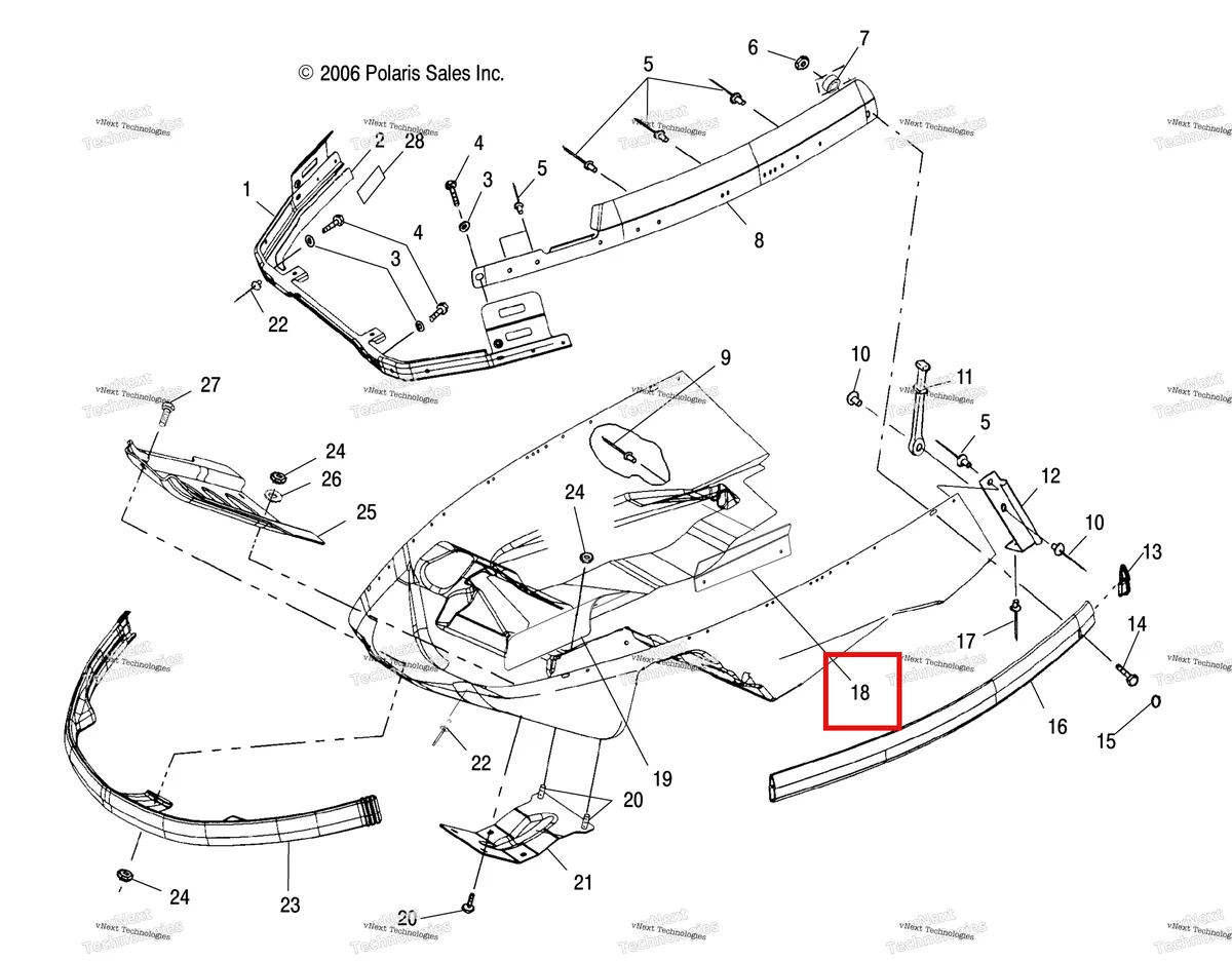 Деталь 5243418 (Кронштейн шланг защита Polaris Widetrak LX (2006) (5243418)) на схеме узла Nosepan