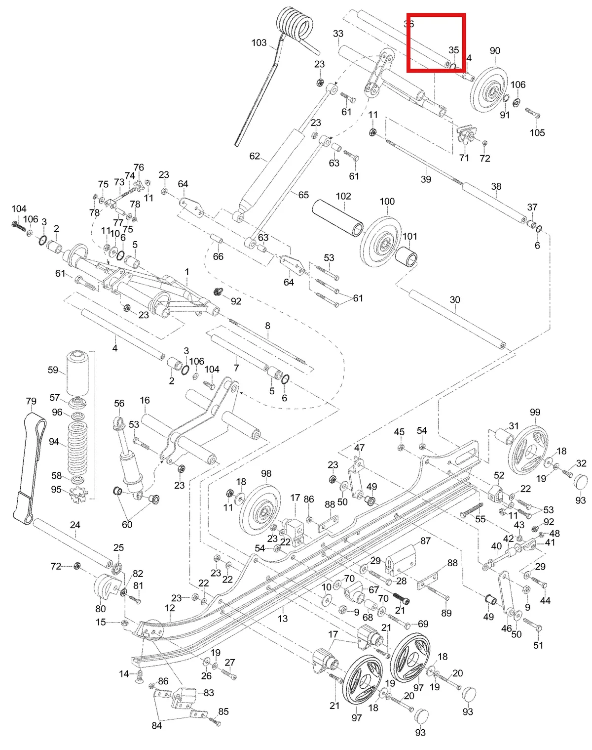 Деталь 5243457 (Деталь Welded Rear Arm) на схеме узла 08- Rear Suspension