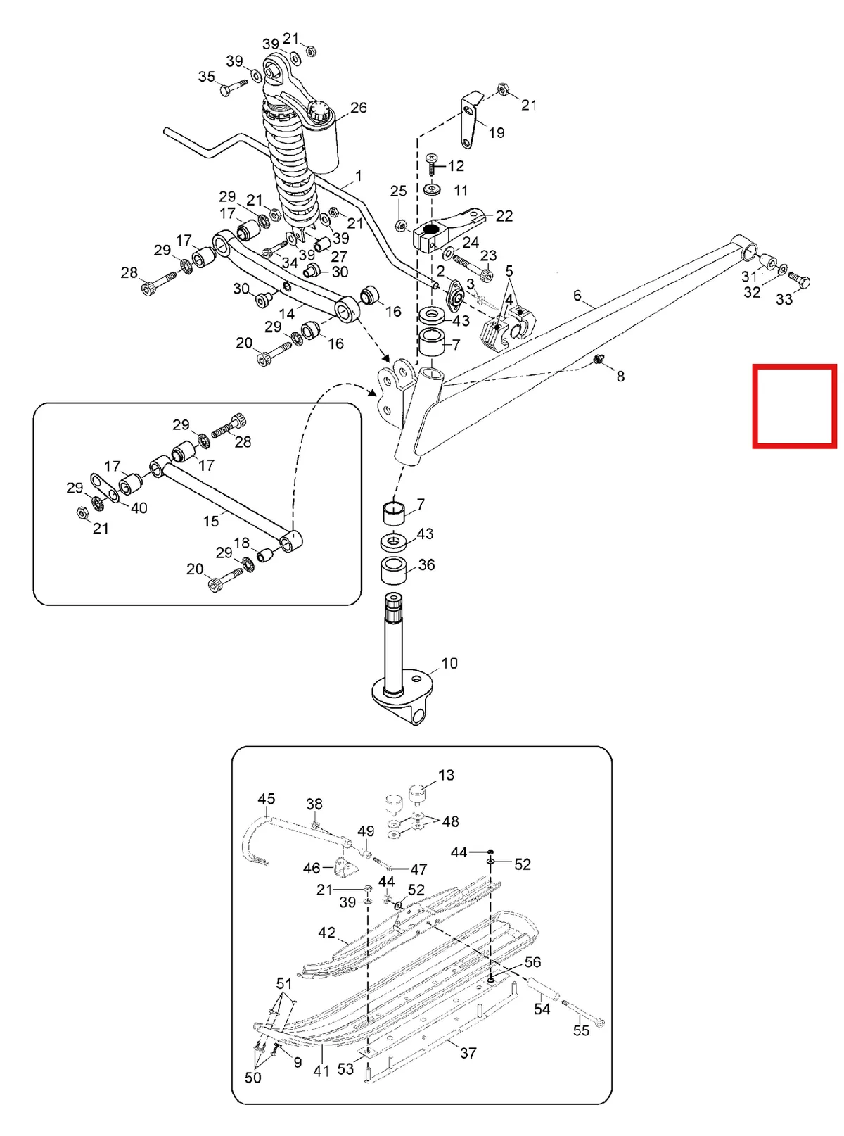 Деталь 5243507 (Деталь Swing Arm, R.h. Yellow) на схеме узла 08- Front Suspension