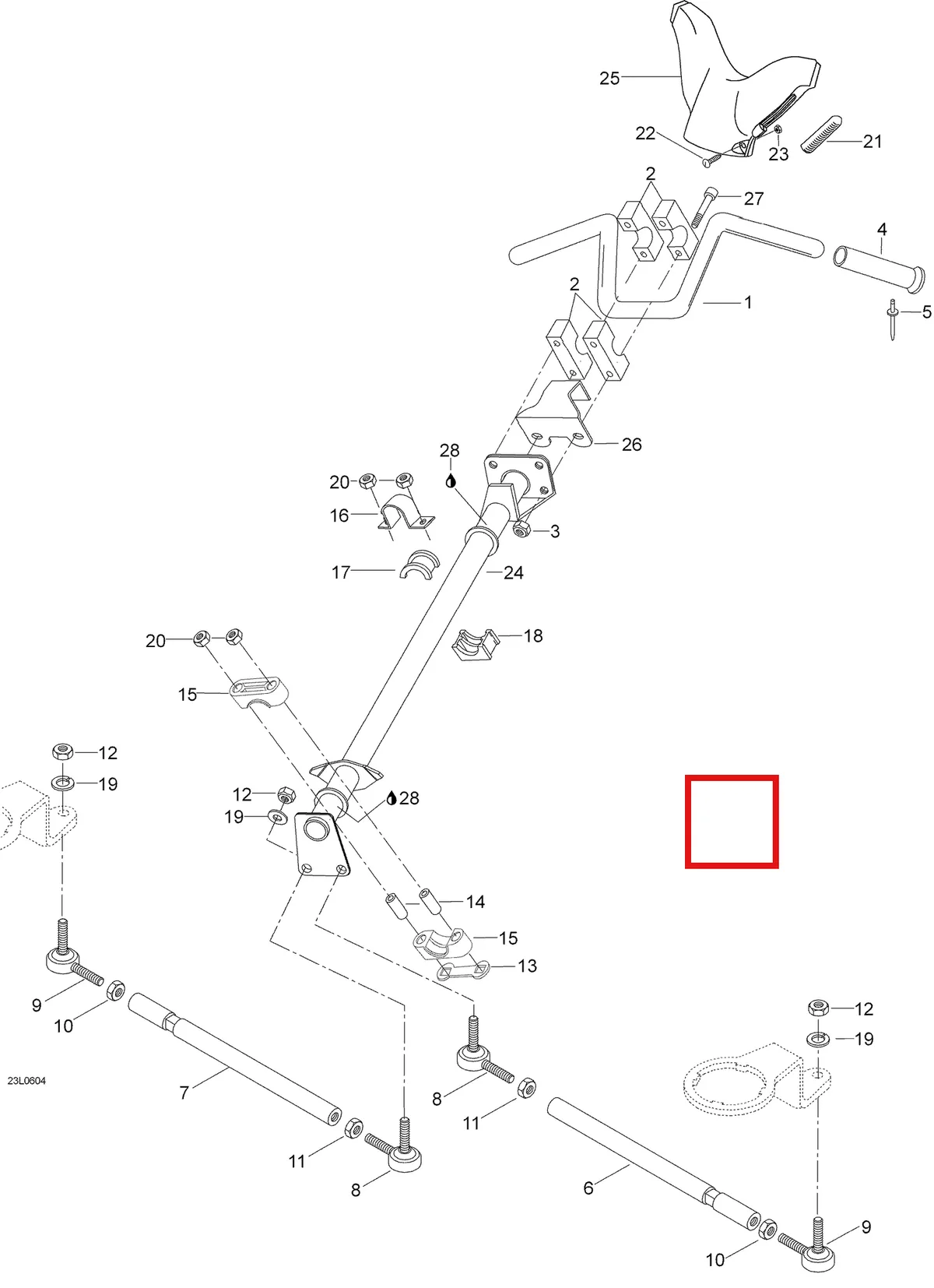Деталь 5244297 (Деталь Steering Pale) на схеме узла 03- Steering System