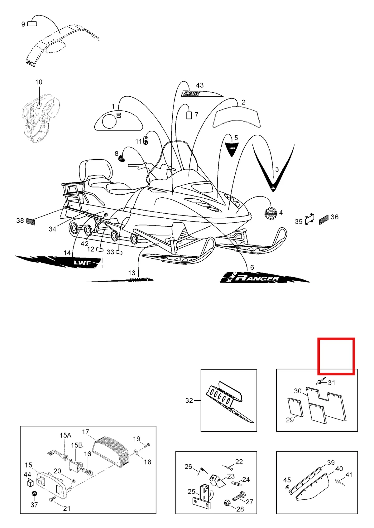 Деталь 5244607 (Деталь Decal Hood L.h.) на схеме узла 09- Equipment
