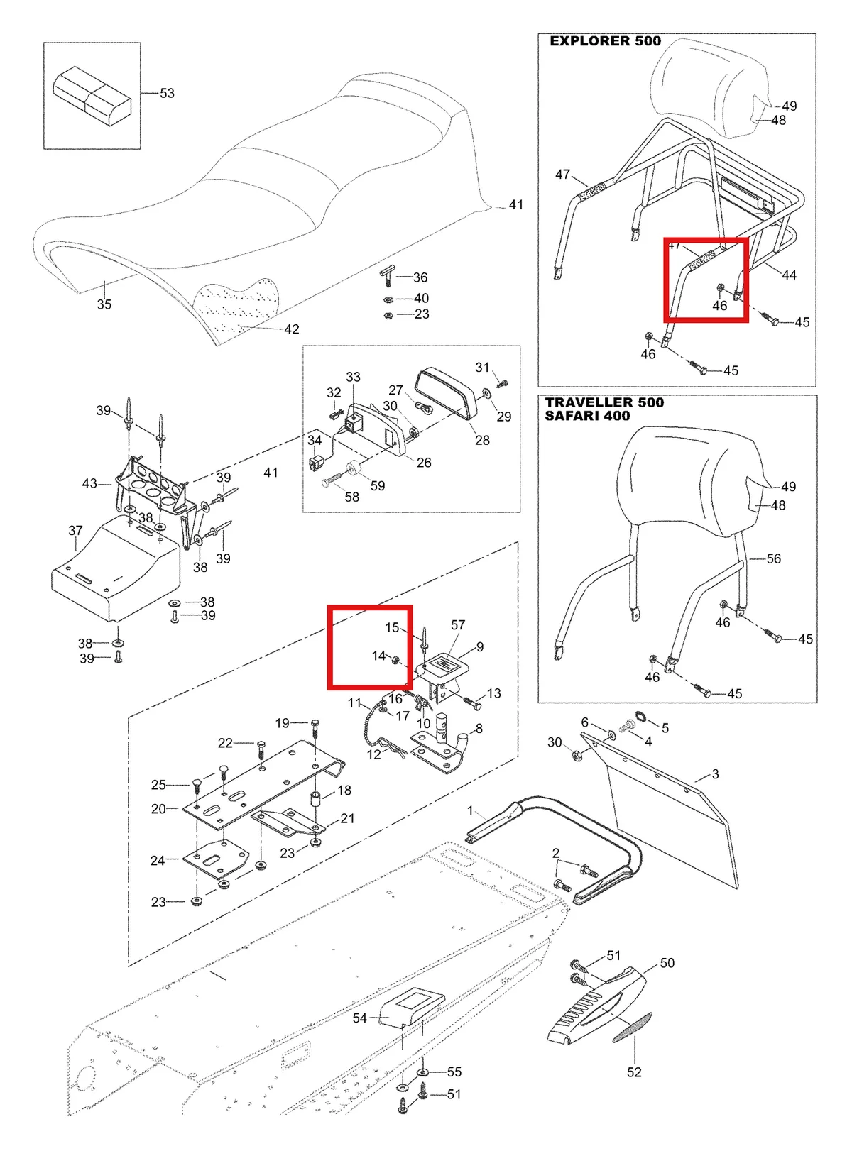 Деталь 5245234 (Деталь Seat Cover) на схеме узла 09- Body